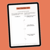Tablet with page of ebook career transition guide Career Clarity Workbook by Lucy Todd Coaching. The title of the page is "Your Priorities Now" and there are several blank white boxes for customers to enter their own answers if they purchase the workbook